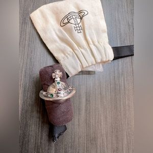 Original Vivienne Westwood Solid Orb Ring In 925 Silver Size M